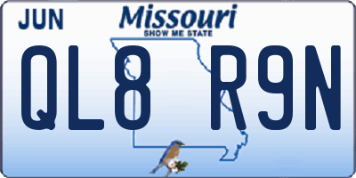 MO license plate QL8R9N