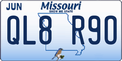 MO license plate QL8R9O