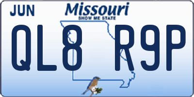MO license plate QL8R9P