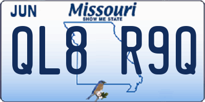 MO license plate QL8R9Q