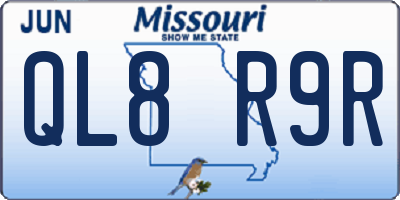 MO license plate QL8R9R