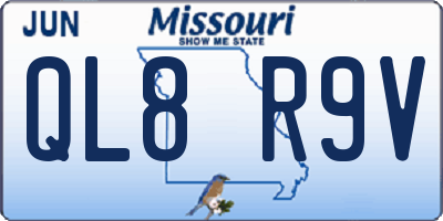 MO license plate QL8R9V