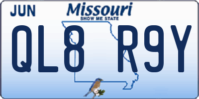 MO license plate QL8R9Y