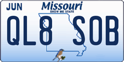 MO license plate QL8S0B