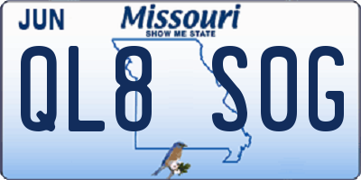 MO license plate QL8S0G