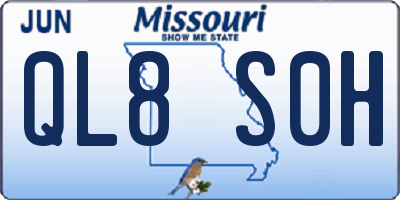 MO license plate QL8S0H