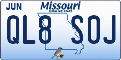 MO license plate QL8S0J