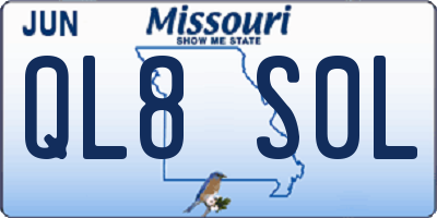 MO license plate QL8S0L