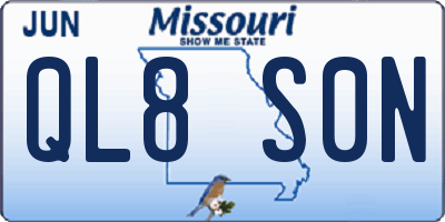 MO license plate QL8S0N