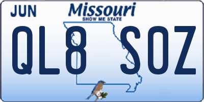 MO license plate QL8S0Z