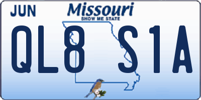 MO license plate QL8S1A