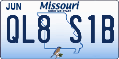 MO license plate QL8S1B