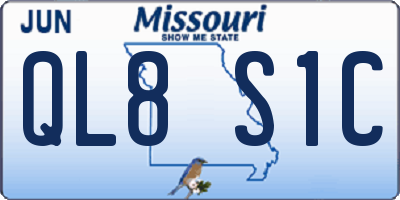 MO license plate QL8S1C