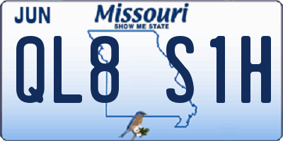 MO license plate QL8S1H