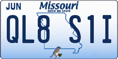 MO license plate QL8S1I