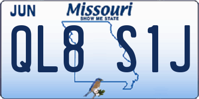 MO license plate QL8S1J