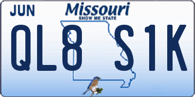 MO license plate QL8S1K