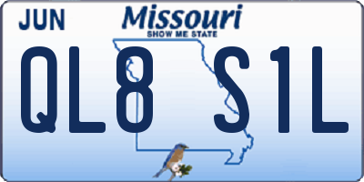MO license plate QL8S1L