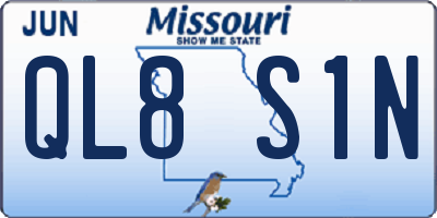 MO license plate QL8S1N