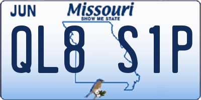 MO license plate QL8S1P