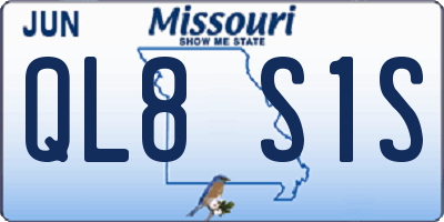 MO license plate QL8S1S