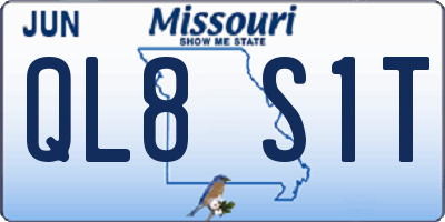 MO license plate QL8S1T