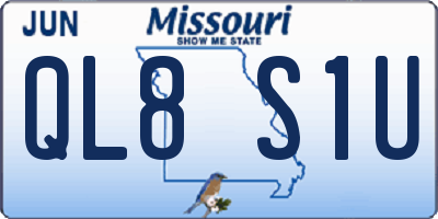 MO license plate QL8S1U