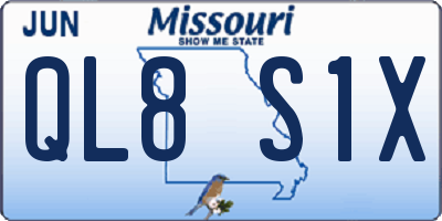 MO license plate QL8S1X