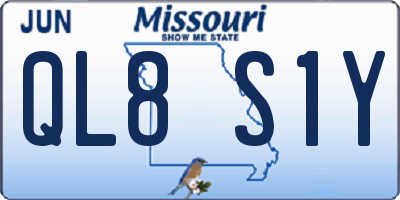 MO license plate QL8S1Y