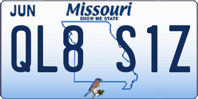 MO license plate QL8S1Z