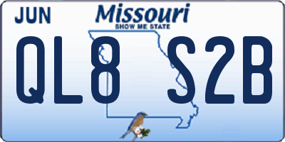 MO license plate QL8S2B