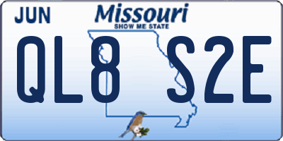 MO license plate QL8S2E