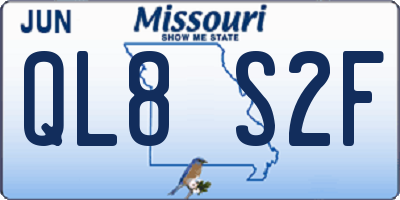 MO license plate QL8S2F