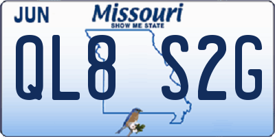 MO license plate QL8S2G