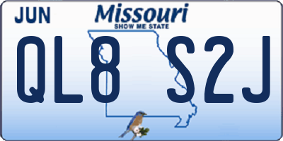 MO license plate QL8S2J