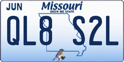 MO license plate QL8S2L