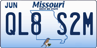 MO license plate QL8S2M