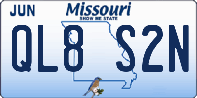 MO license plate QL8S2N