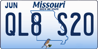 MO license plate QL8S2O