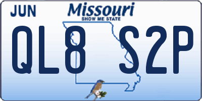 MO license plate QL8S2P