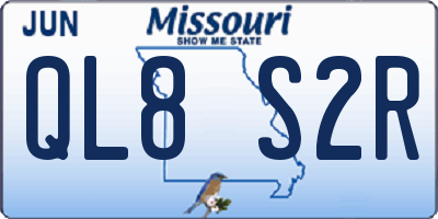 MO license plate QL8S2R