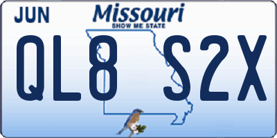 MO license plate QL8S2X