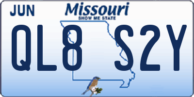 MO license plate QL8S2Y