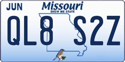 MO license plate QL8S2Z