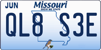 MO license plate QL8S3E