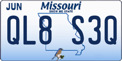 MO license plate QL8S3Q