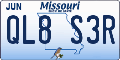 MO license plate QL8S3R