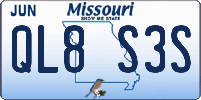 MO license plate QL8S3S