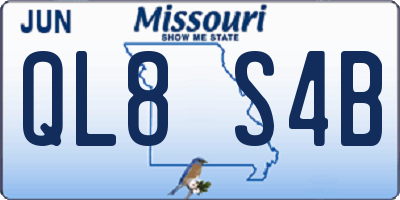 MO license plate QL8S4B