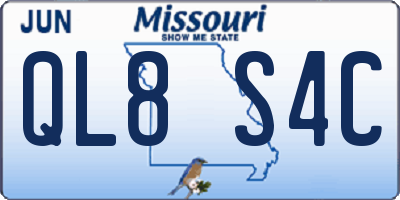 MO license plate QL8S4C